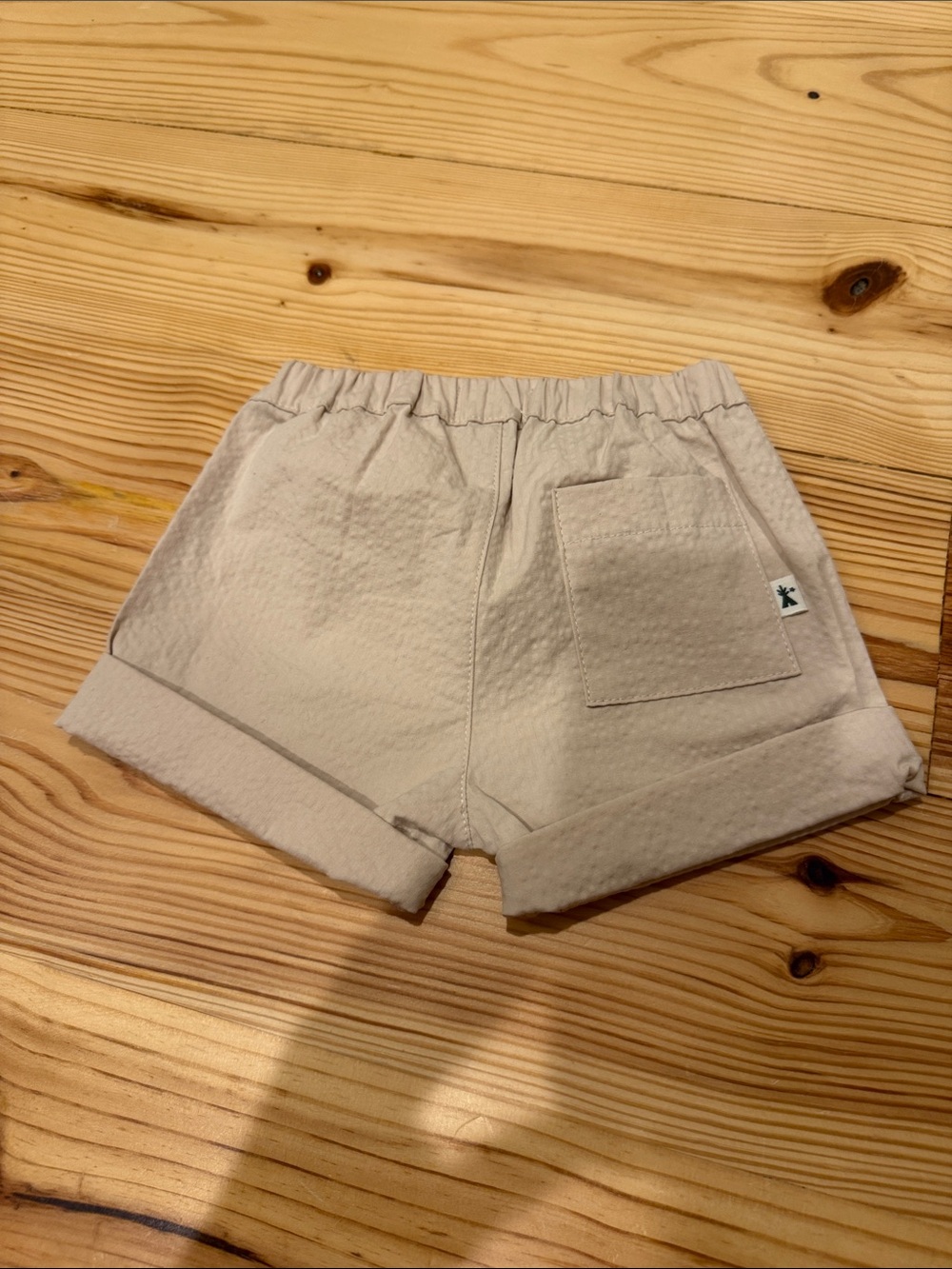 Neutral Cotton Drawstring Shorts - Picture 3 of 3